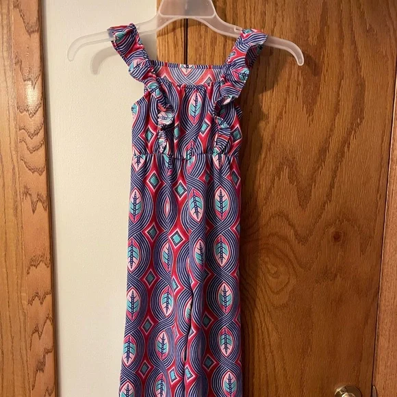 GENUINE KIDS by OSHKOSH UGC Girls Size 5t Purple Red Blue Sleeveless Romper leaf - Picture 5 of 12